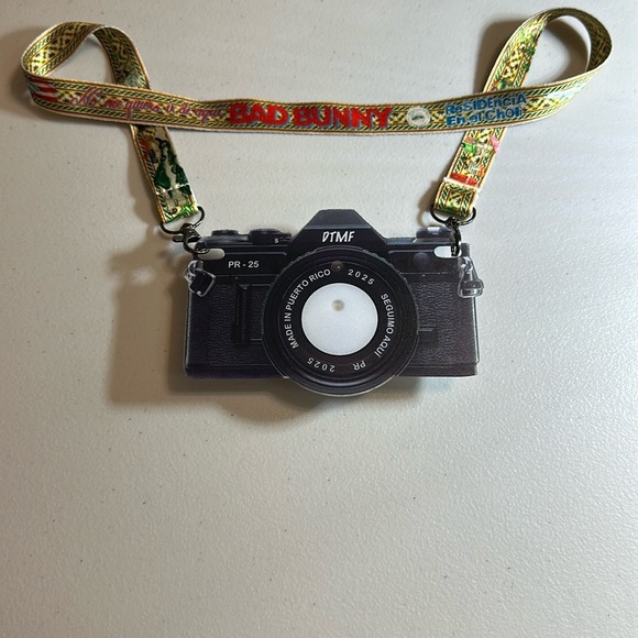 Bad Bunny DTMF La Residencia Choli Black Camera Lanyard with Colorful Strap - Picture 1 of 2